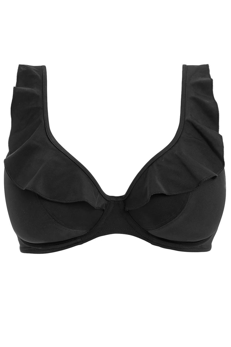 Freya Jewel Cove High Apex Bikini Top, Plain Black (AS7230)
