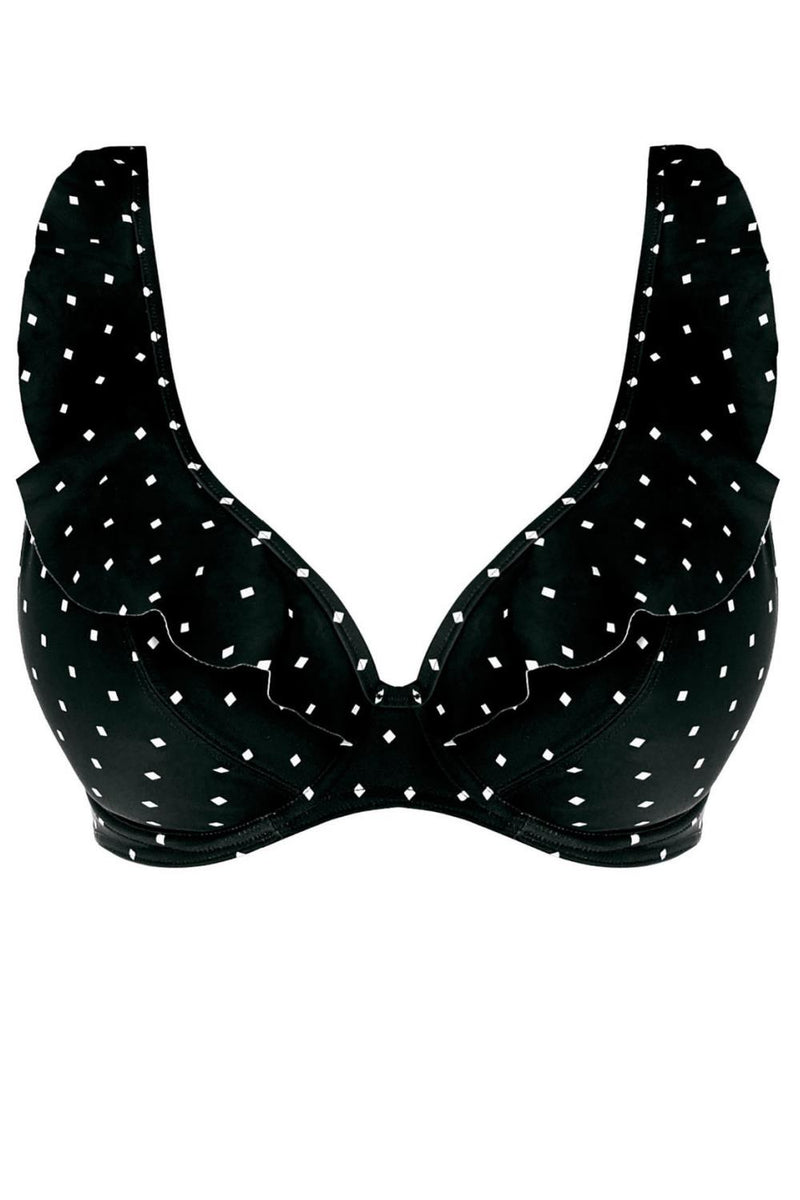 Freya Jewel Cove High Apex Bikini Top, Black (AS7230)