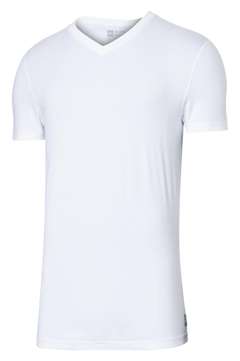 SAXX Droptemp Cool Cotton S/S V-Neck T-shirt SXSV44-WHI