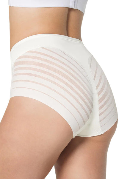 Leonisa Lace Stripe Undetectable Classic Shaper Panty 012903 White