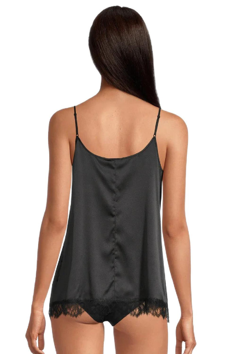 Oscalito Camisole Top in Stretch Silk with Chantilly Lace 10334 Black