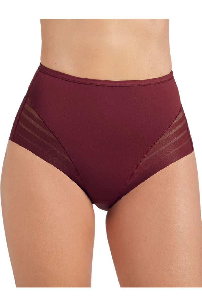 Leonisa Lace Stripe Undetectable Classic Shaper Panty 012903 Wine