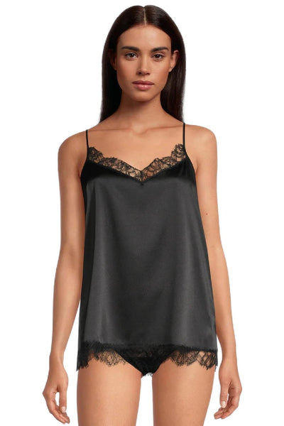 Oscalito Camisole Top in Stretch Silk with Chantilly Lace 10334 Black