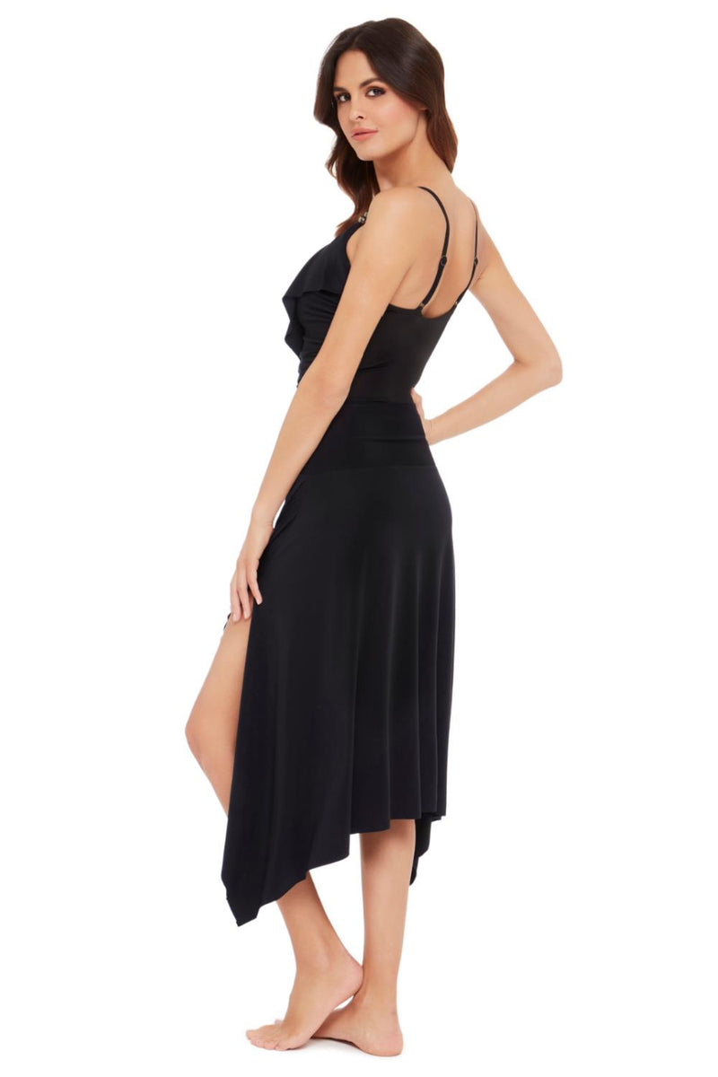 Magicsuit Jersey Handkerchief Convertible Cover Up Skirt Dress 6008009 Black