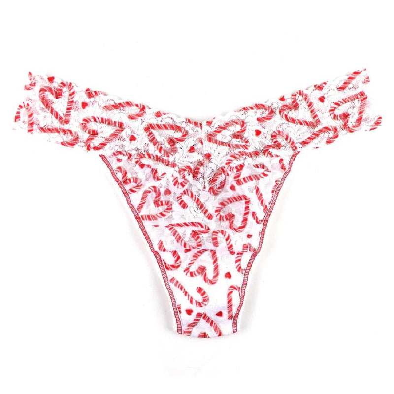 Hanky Panky Holiday Printed Original Rise Thong Rolled PR4811P Candy Cane