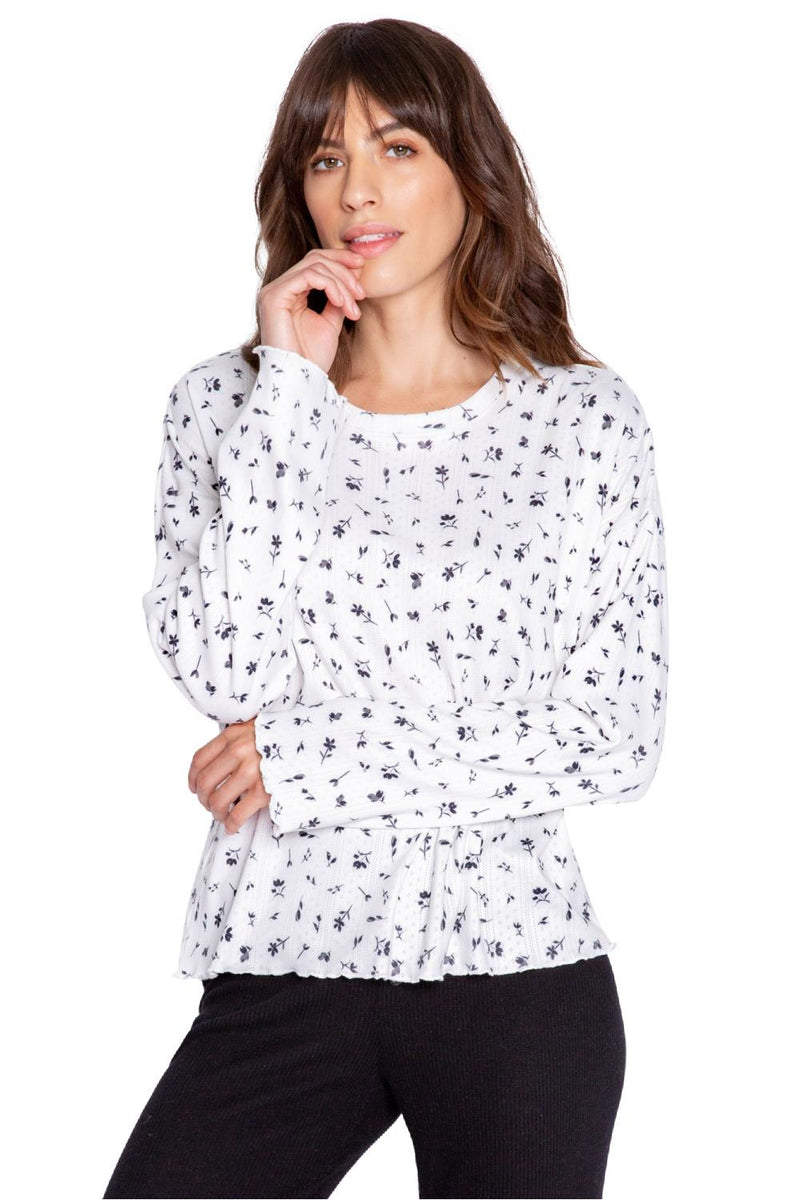 Around The Edges L/S Top REAELS-IVORY