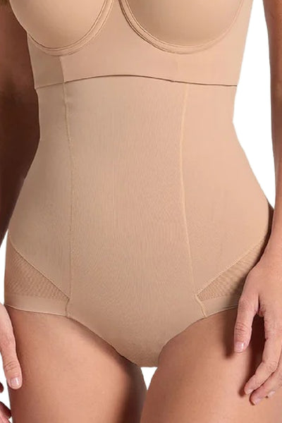 Leonisa Extra High-Waisted Sheer Bottom Sculpting Shaper Panty, Golden Beige (012811)