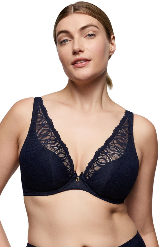 PrimaDonna Salerno Half Padded Plunge Bra, Midnight Blue (0163532)
