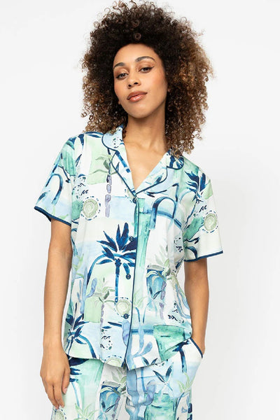 Cyberjammies Harriet Womens Jersey PJ Set, Watercolour Landscape Print (0718)