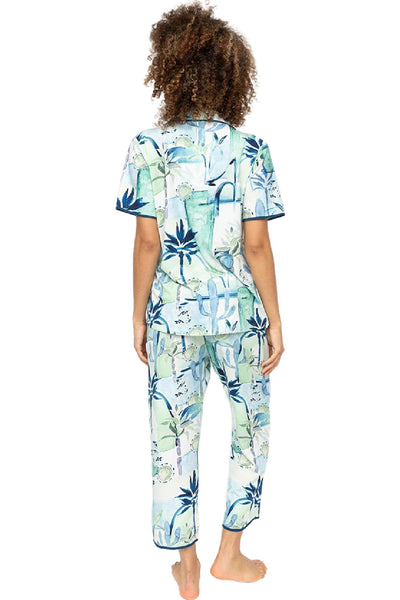 Cyberjammies Harriet Womens Jersey PJ Set, Watercolour Landscape Print (0718)