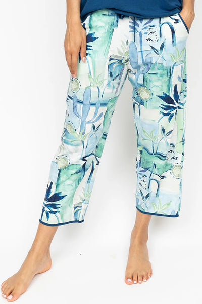 Cyberjammies Harriet Womens Jersey PJ Set, Watercolour Landscape Print (0718)