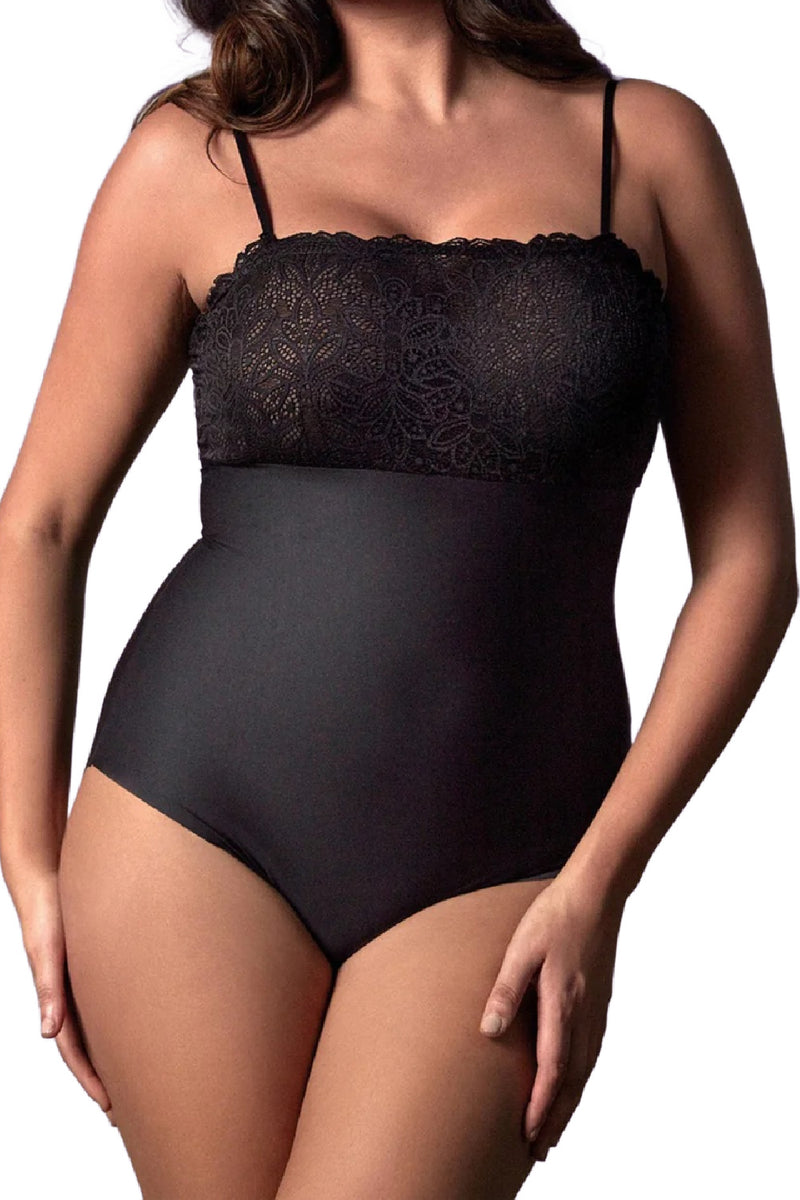 Janira Perfect Curves Lace Top Bodysuit, Black (32355)