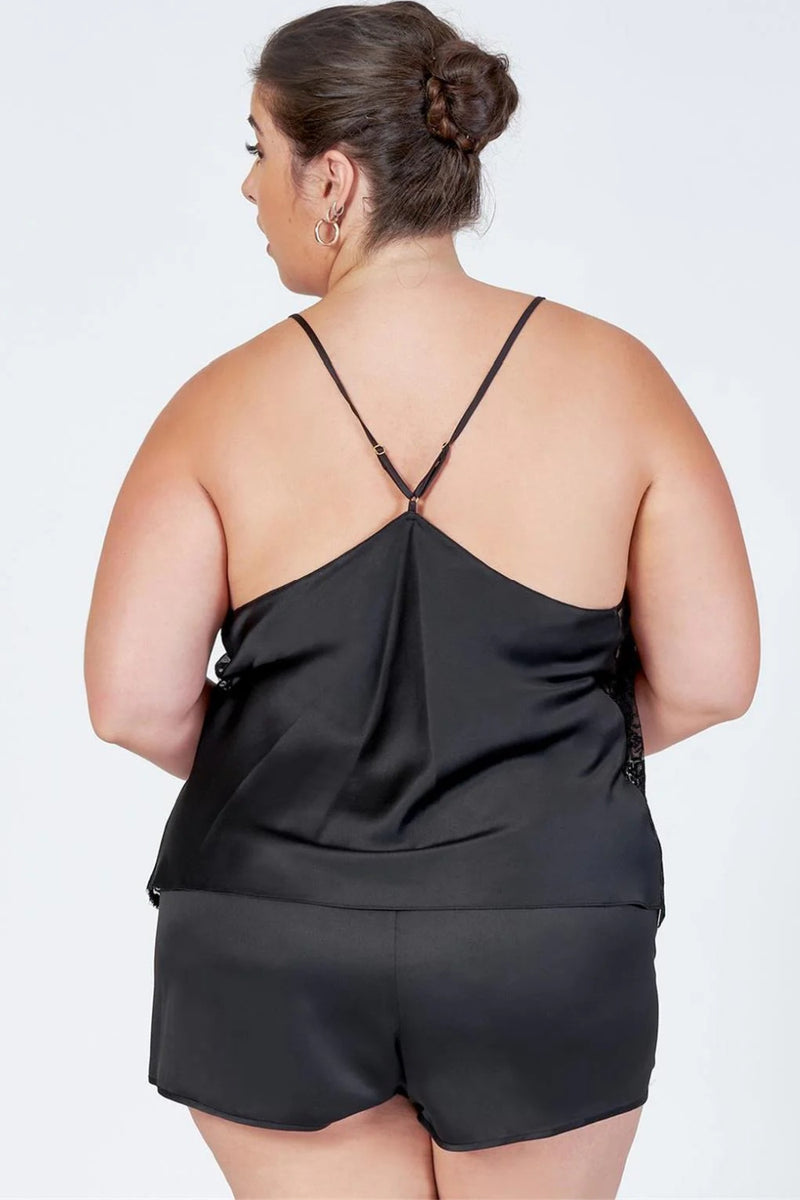 Rya Darling Plus Cami-Tap Set, Black (379X)