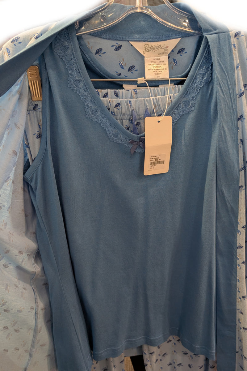 Patricia 3 Piece PJ Set, Blue Multi (126-22)