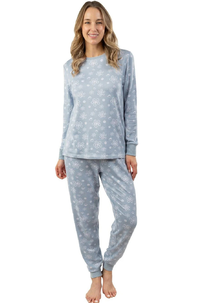 Patricia Winter Sky 2 Piece PJ Set, Blue White (127-1)