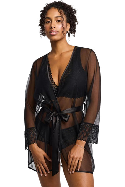 Montelle Lacy Essentials Robe, Black (9341)