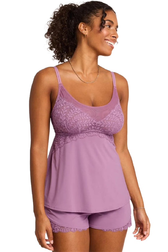Fleur't Berry Garden Bust Support Cami Short Set, Berry Glaze (9590)