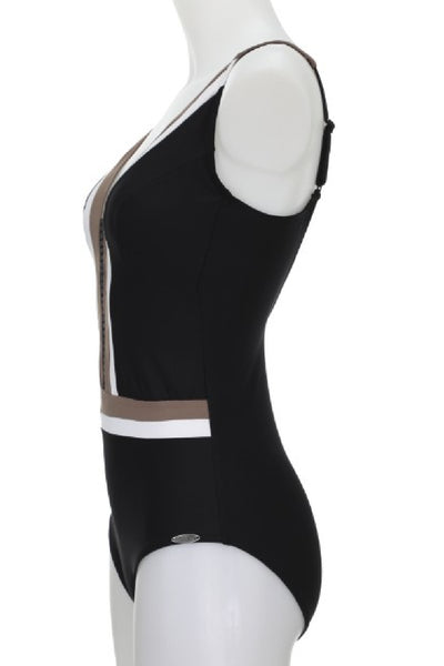 Sunflair V-Neck Swimsuit, Blue (22057)