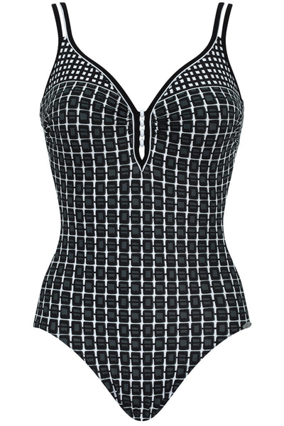 Sunflair V-Neck Swimsuit, Black (22119)
