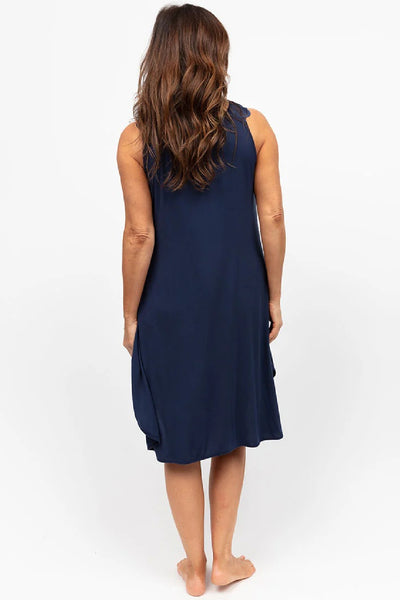 Cyberjammies Caroline Women's Lace Detail Jersey Chemise, Navy (2221)