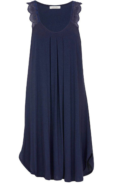 Cyberjammies Caroline Women's Lace Detail Jersey Chemise, Navy (2221)