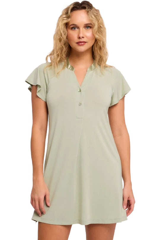 Fleur't Essentials Flutter Sleeves Nightshirt, Fern (638)