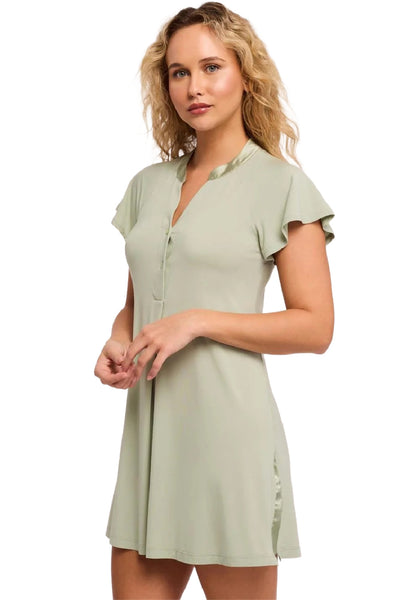 Fleur't Essentials Flutter Sleeves Nightshirt, Fern (638)