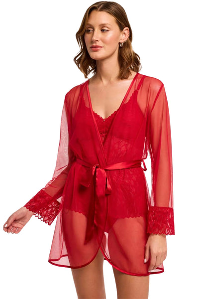Montelle Lacy Essentials Robe, Sweet Red (9341)