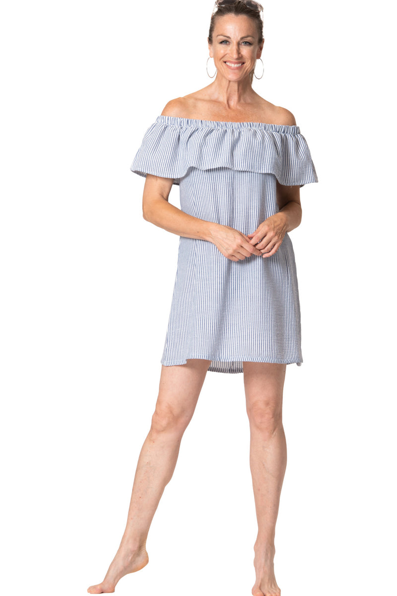 Cover Me Sirona Dress, Blue Stripe (26052775)