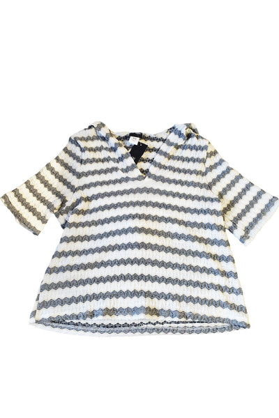 Cover Me Cape Breton Cover Up Top, Black/White (26052853)
