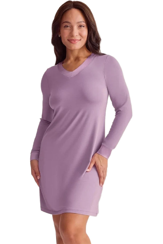 Fleur't Modest  Long Sleeve Nightshirt, Verbena (639)