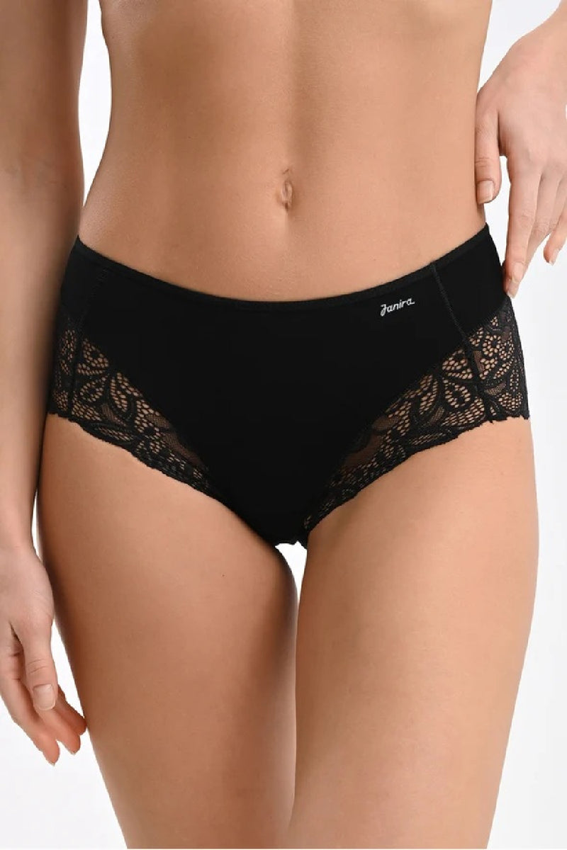 Janira Niki Cotton Bikini Brief, Black (30558)