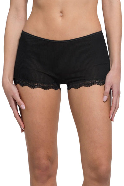 Oscalito Filoscozia cotton and Leavers lace Panties, Black (3165)