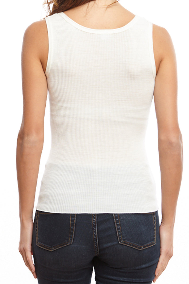 Oscalito Wool and Silk Ribbed Cami, Champagne (3442R)