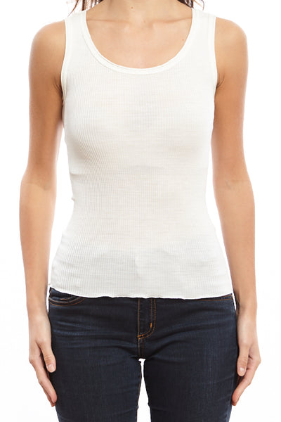 Oscalito Wool and Silk Ribbed Cami, Champagne (3442R)