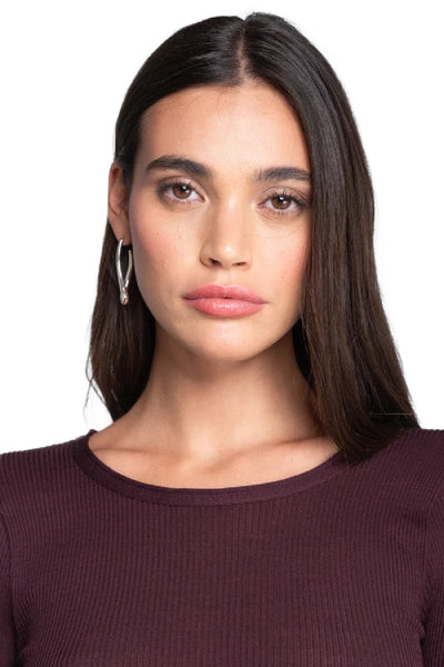 Oscalito Wool and Silk Long Sleeves Roundneck Top, Cherry (3446R)