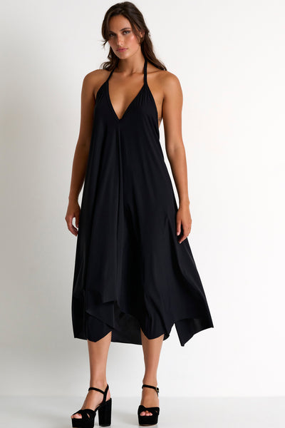 Shan Elizabeth Halter Dress, Black (42630-67)