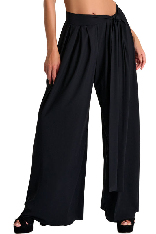 Shan Nelly Wide-Leg Palazzo Pants, Black (42630-53)
