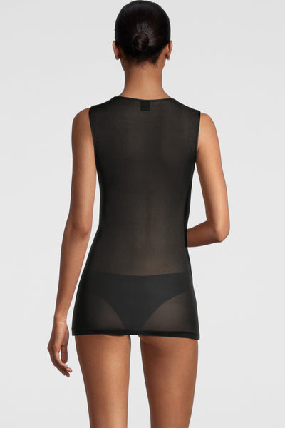 Oscalito Pure Silk Tank Top with Satin Edging, Black (4482)