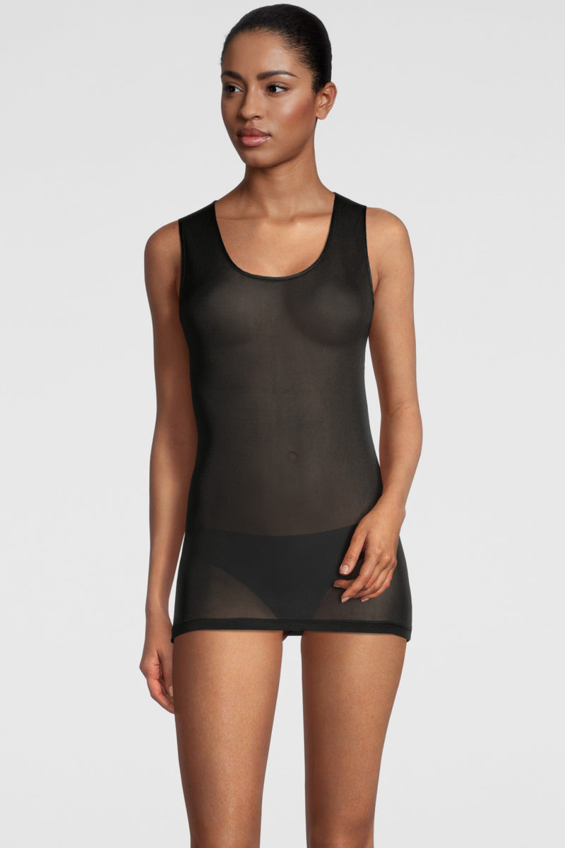 Oscalito Pure Silk Tank Top with Satin Edging, Black (4482)