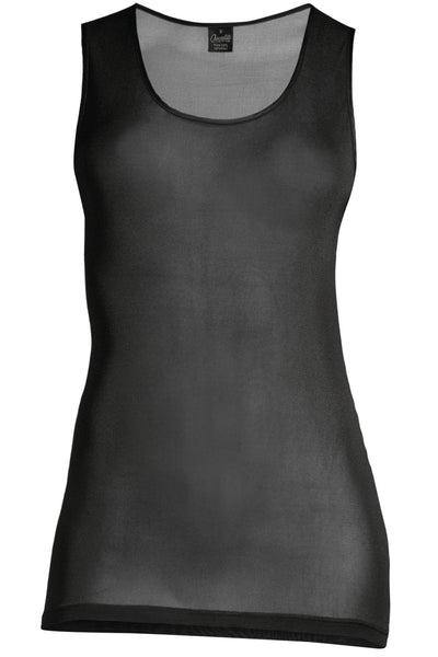 Oscalito Pure Silk Tank Top with Satin Edging, Black (4482)