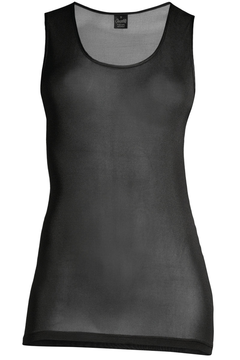Oscalito Pure Silk Tank Top with Satin Edging, Black (4482)