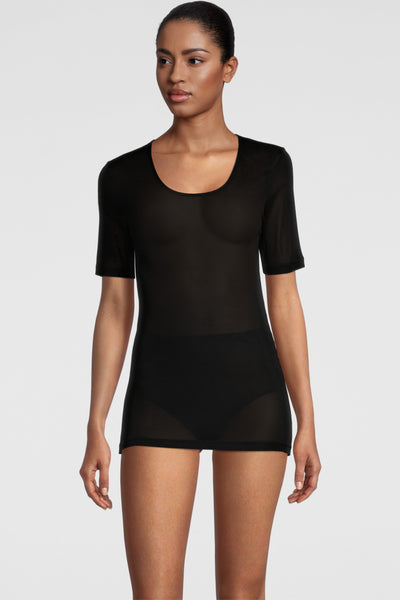 Oscalito Pure Silk Women's T-Shirt with Satin Edging,  Black (4484)