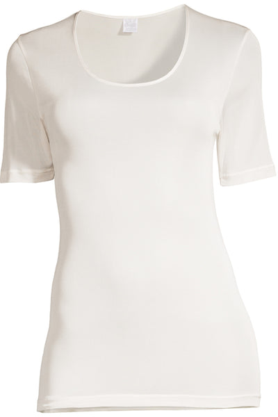 Oscalito Pure Silk Women's T-Shirt with Satin Edging, Champagne (4484)