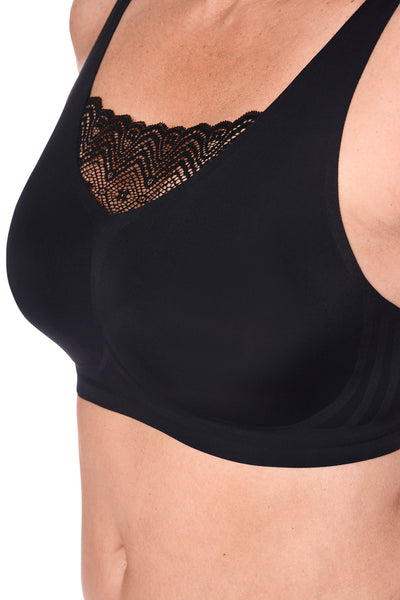 Amoena Esra Prosthetic Wireless Bra, Black (45095)