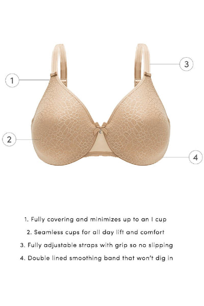 Chantelle C-Magnifique Seamless Unlined Minimizer Bra, Leo Neutral (1891)