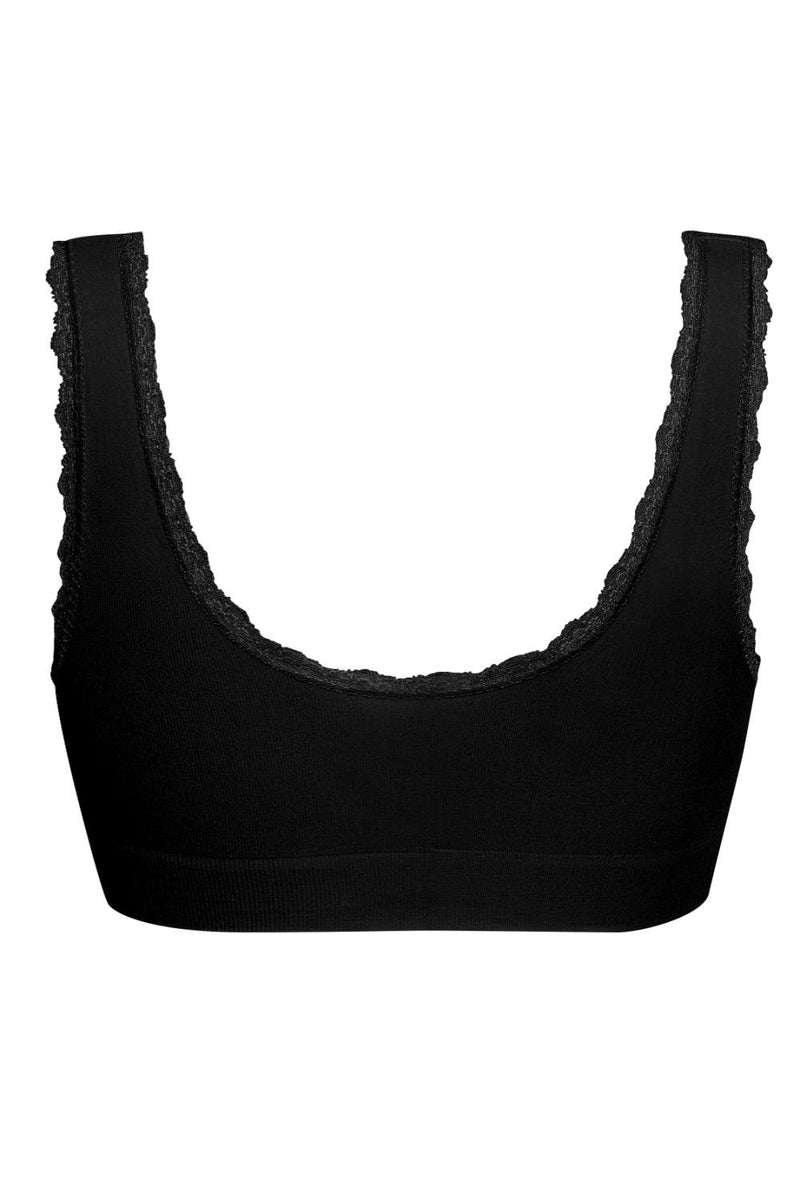 Amoena Kitty Seamless Prosthetic Cotton Bra, Black (44880)