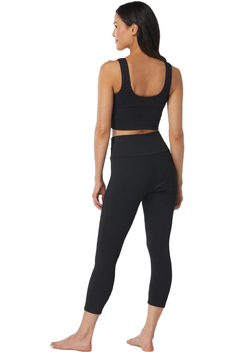 Beach House Sport Ribbed Solids Samba Leggings H1C020 Black