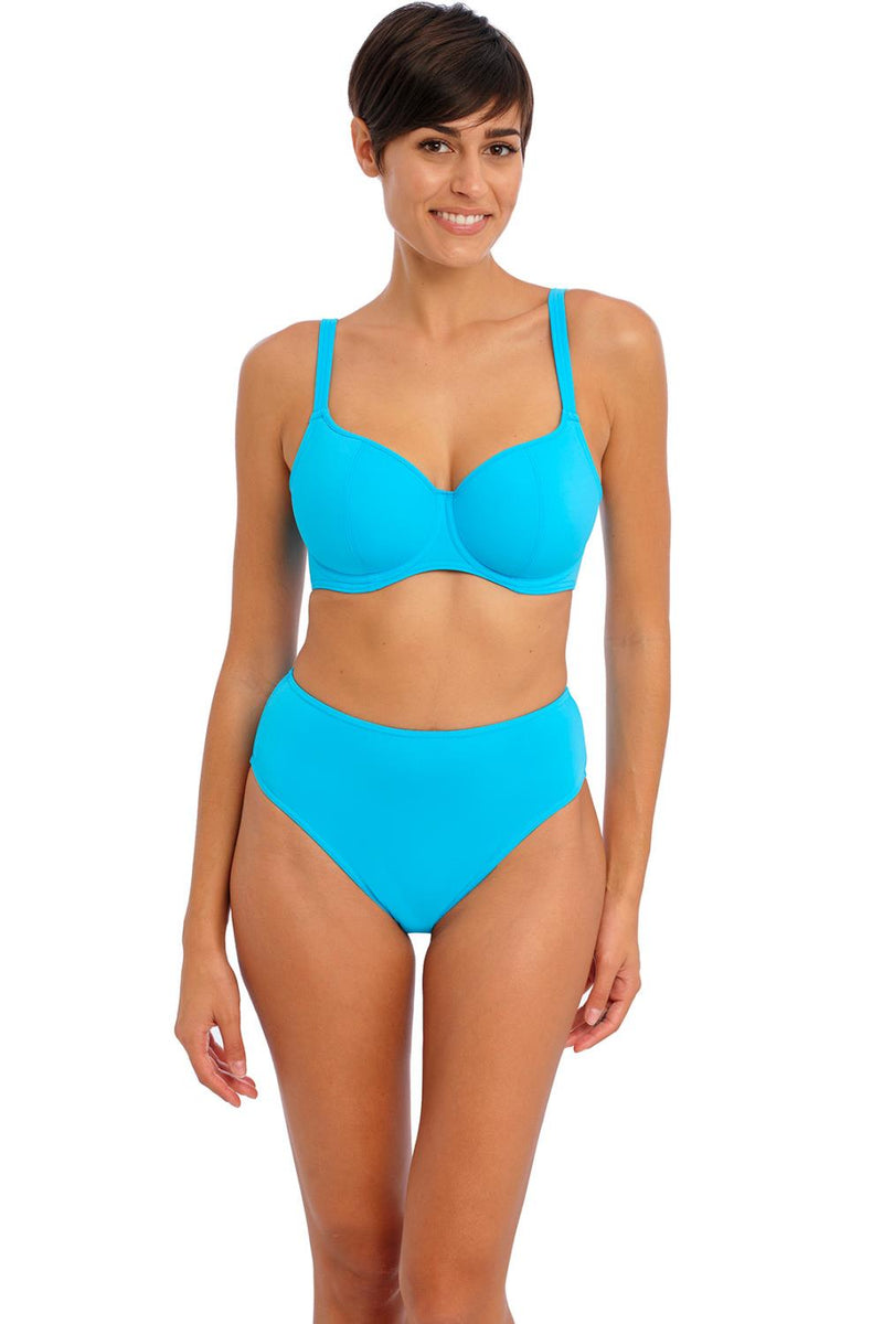 Jewel Cove High Waist Bottom AS7236 Plain Turquoise