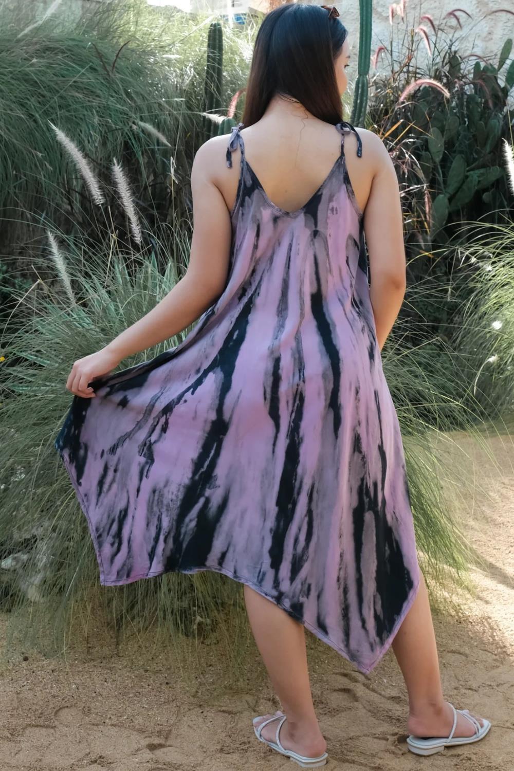 Purple tie dye dress sales